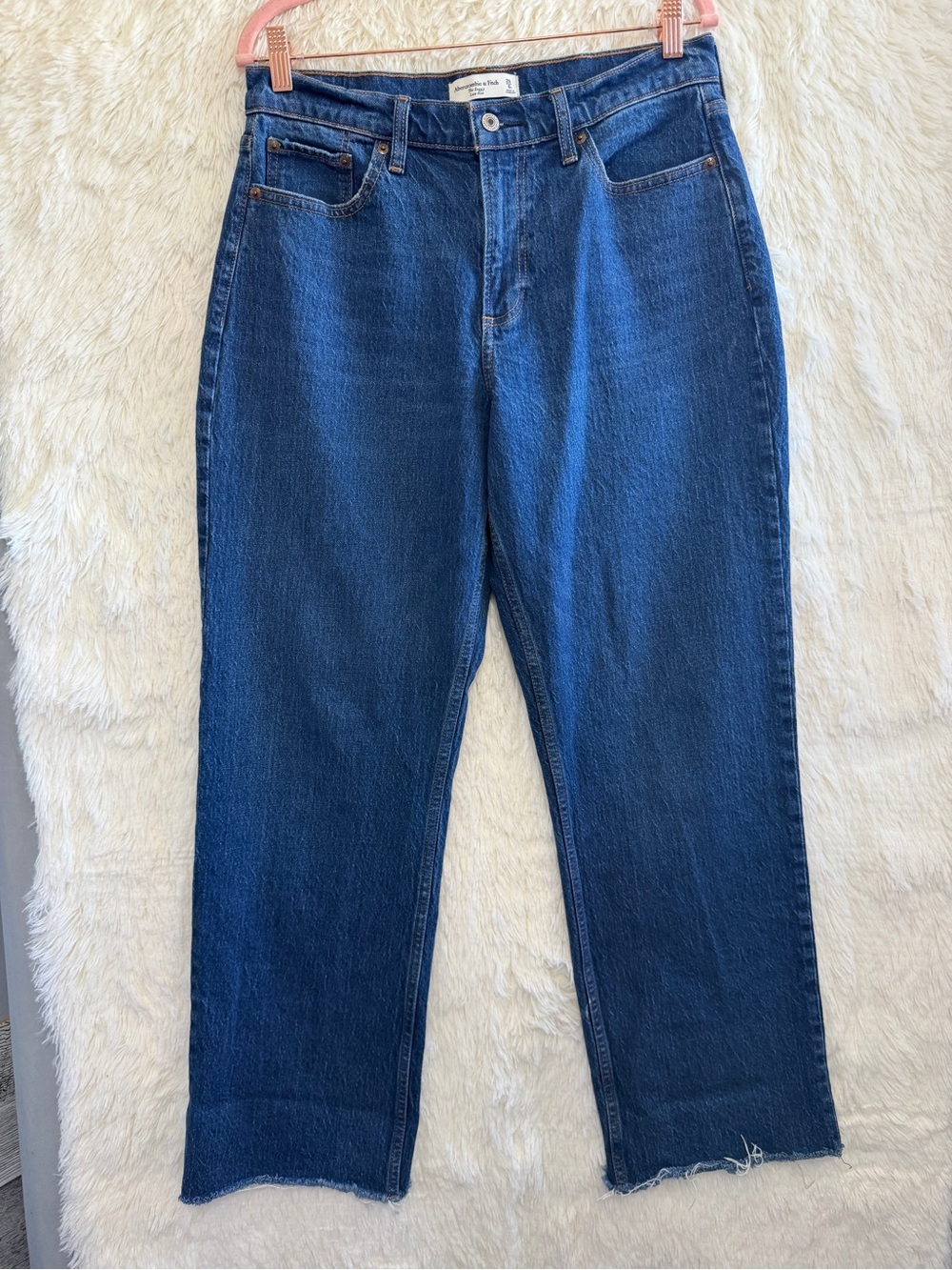 Abercrombie & Fitch Womens Baggy Low Rise Jeans 28/6R Medium Blue 90s Grunge